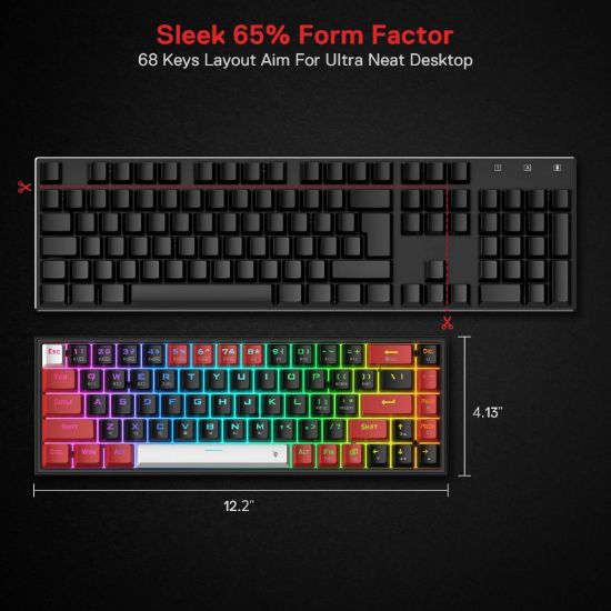 Mehanička Tipkovnica - Redragon Castor K631RGB PRO Wired/Wireless/BT Red Switch