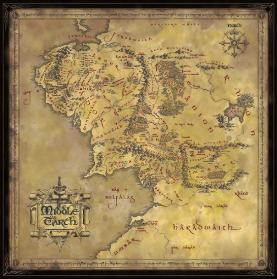 Noble Collection - LORD OF THE RINGS - Middle-Earth Map Puzzle