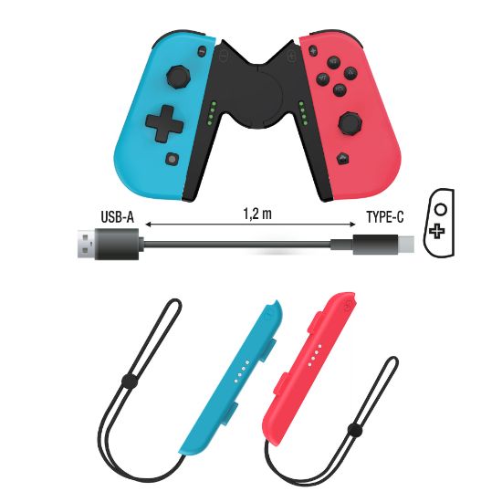 Nintendo Switch Joy-Con Kontroleri F&G Bluetooth Duo Pro Pack - Plavi/Crveni