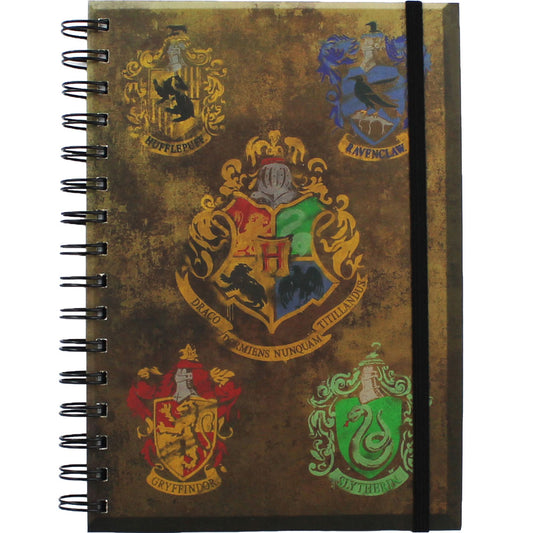 A5 Bilježnica Pyramid Harry Potter - Hogwarts Crest & Four Houses