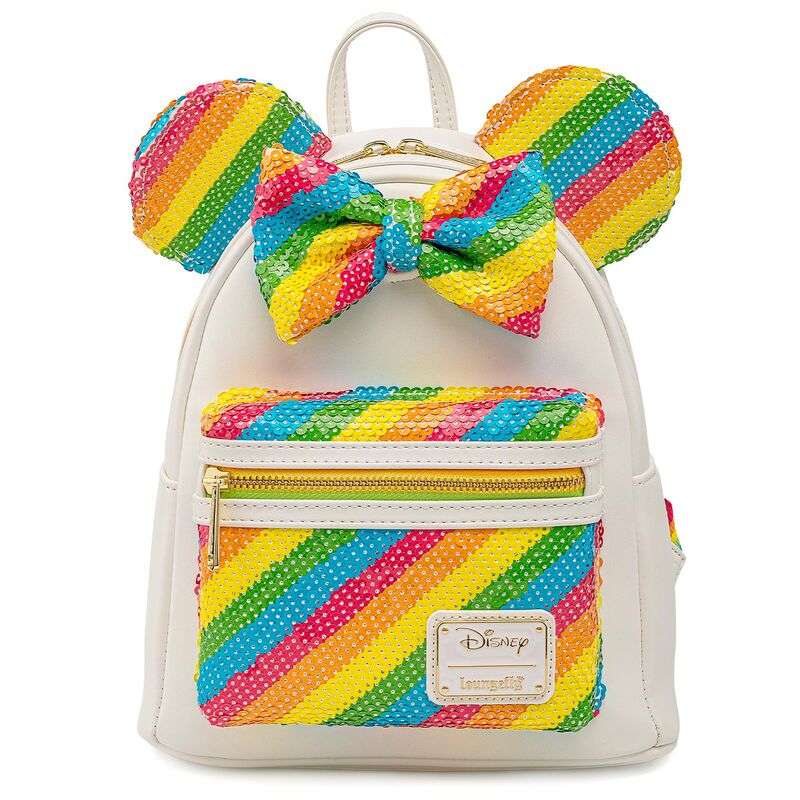 Ruksak Loungefly Disney - Sequin Rainbow Minnie