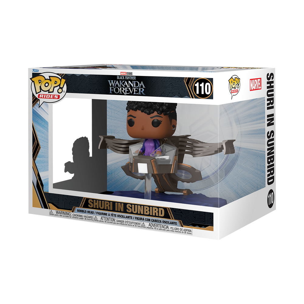 Figura Funko POP RIDES SUPER DELUXE: BLACK PANTHER - SHURI IN SUNBIRD