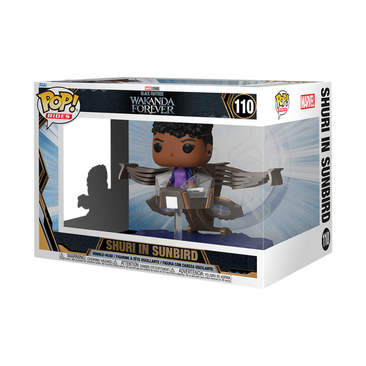 Figura Funko POP RIDES SUPER DELUXE: BLACK PANTHER - SHURI IN SUNBIRD